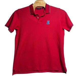 Psycho Bunny Men Size 7 XL Red Short Sleeve Polo‎ Shirt Orange